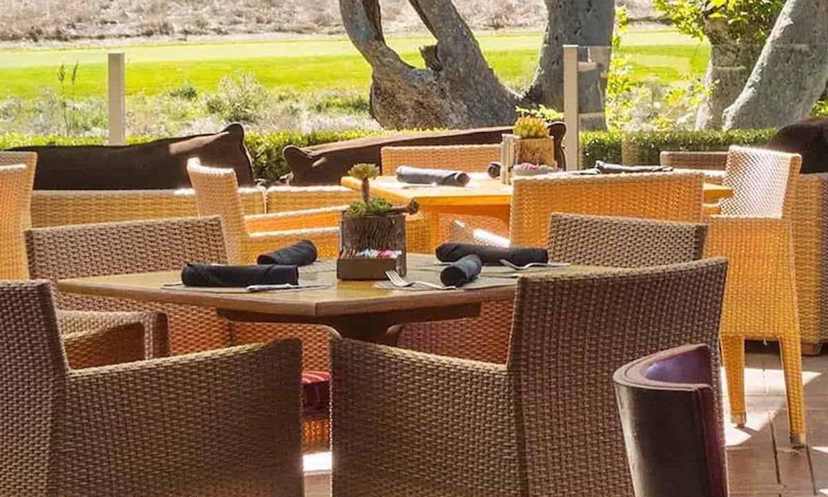 outdoor seating at Iron Bar