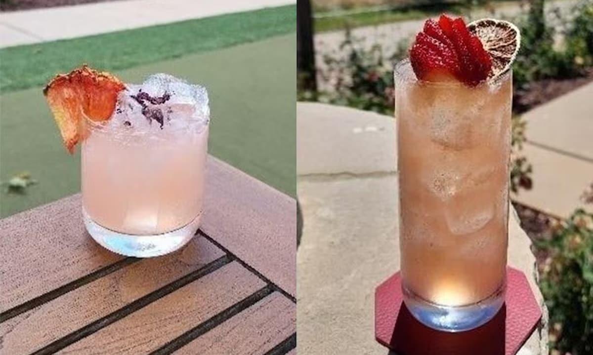 Cocktail drinks on table