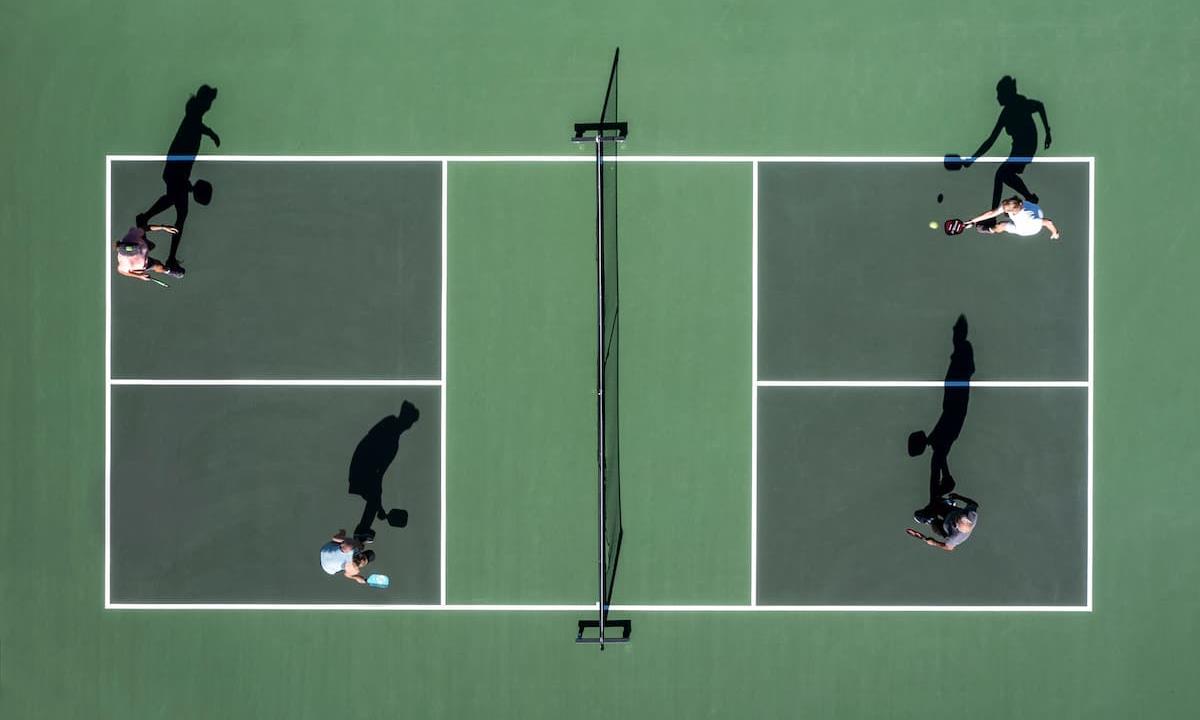 Pickleball court aerial view