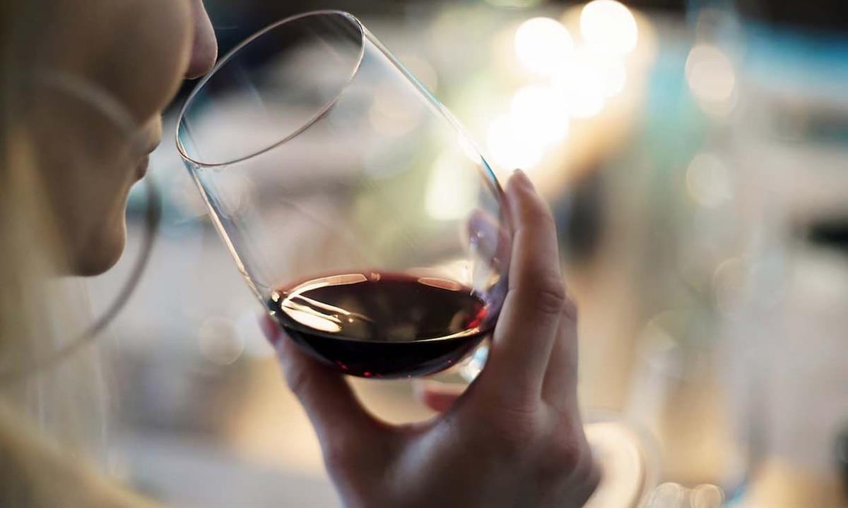 woman drinking wine